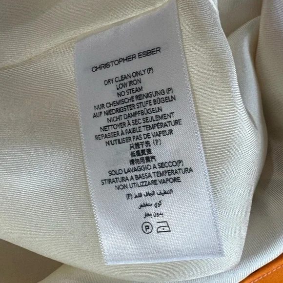 Christopher Esber Revolve Midi Silk Satin Orange Hibiscus Tie Waist Womens 8 New - Picture 7 of 8